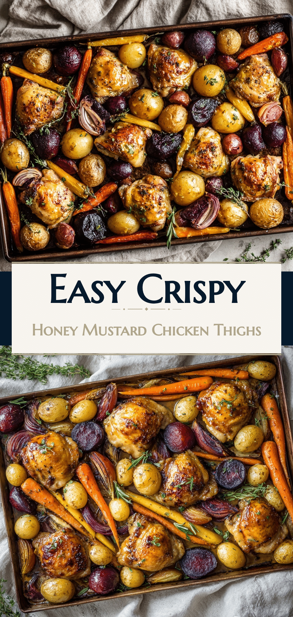 Sheet Pan Maple-Mustard Glazed Chicken Thighs with Roasted Vegetables