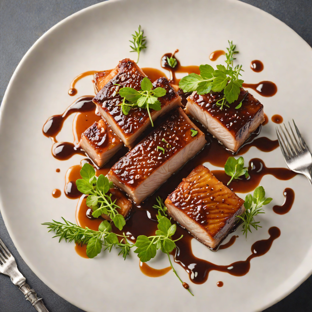 Slow-Braised Pork Belly with Bitter Herb and Coffee Reduction
