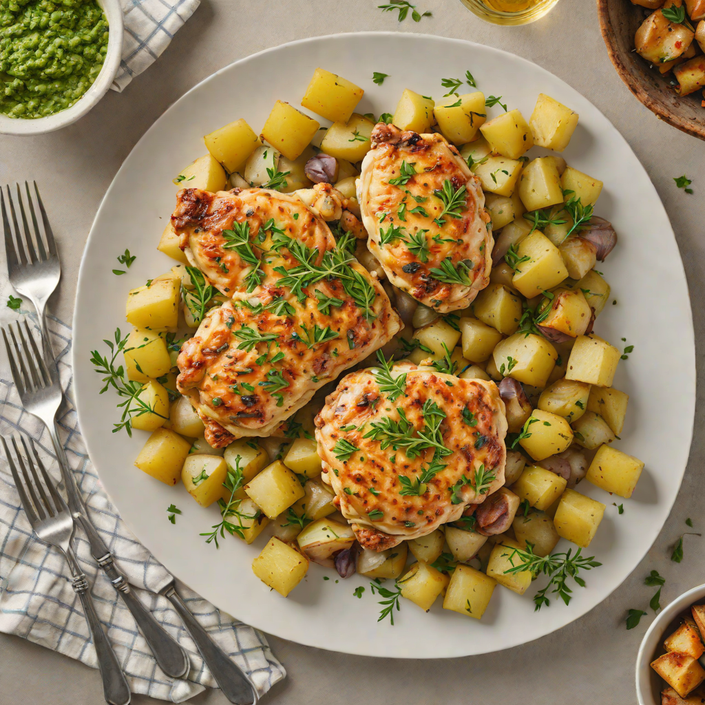 One-Pan Garlic Butter Chicken with Herb Potatoes