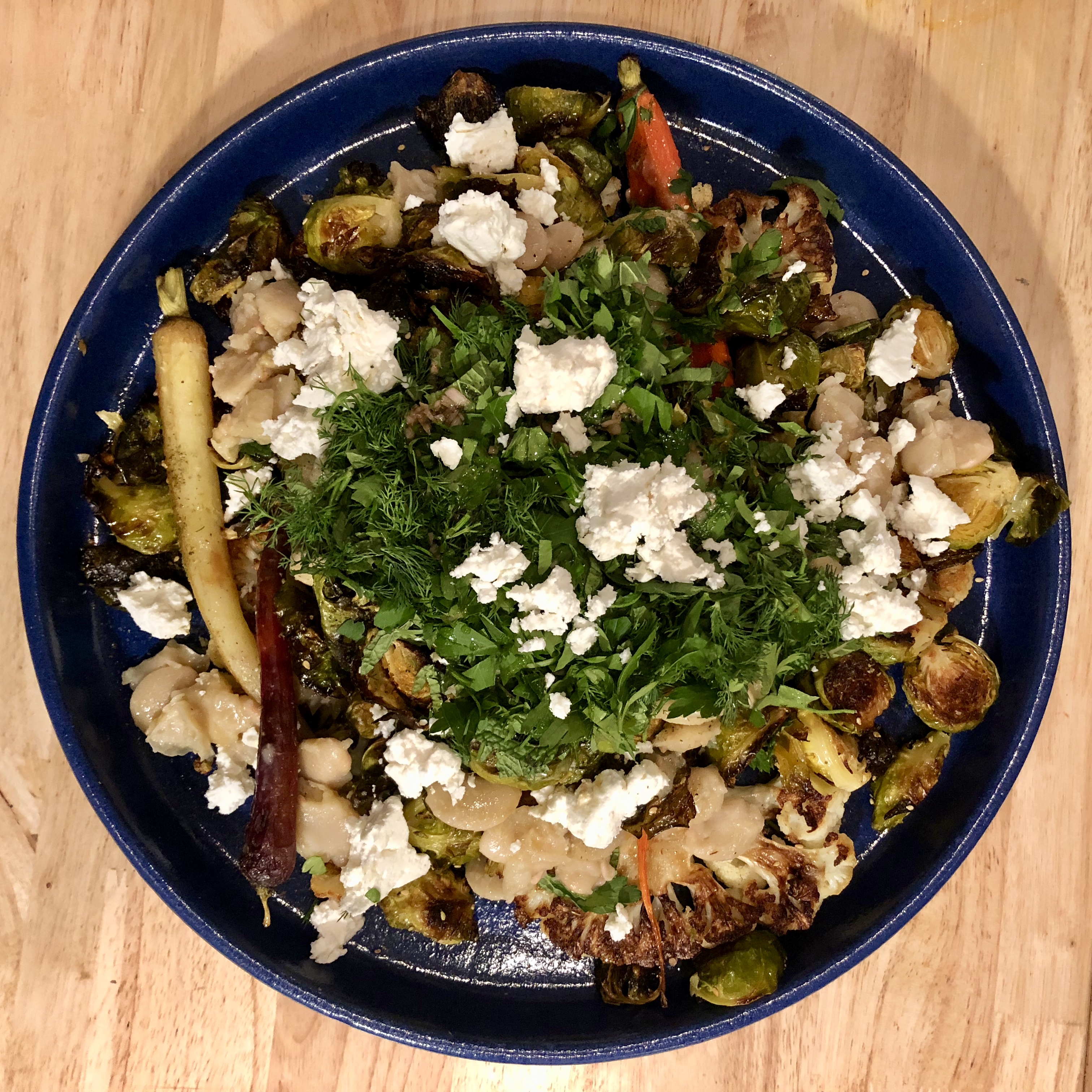 Roasted Vegetable & White Bean Bowl with Lemon-Dill Vinaigrette