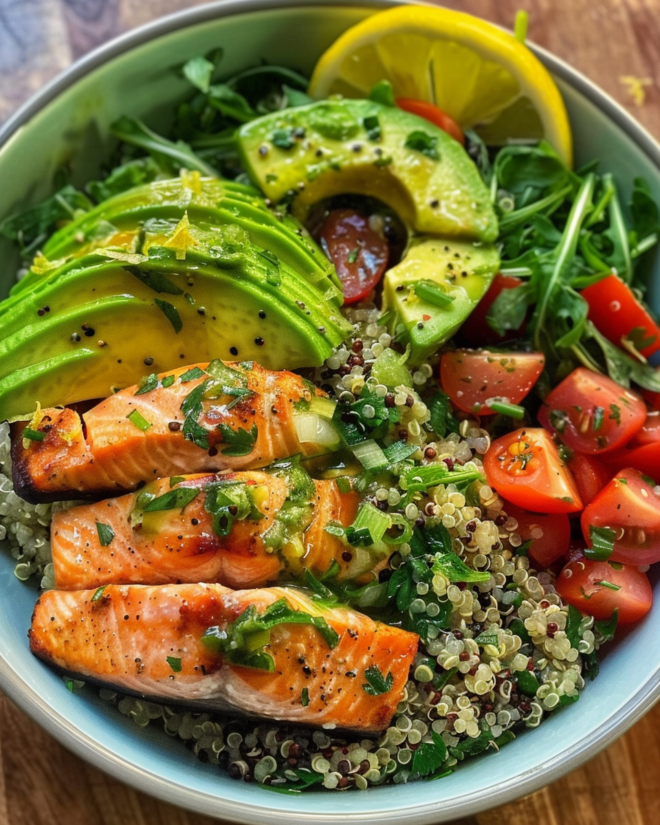 Pan-Seared Salmon with Citrus Glaze and Quinoa Salad