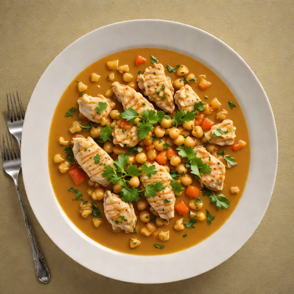 Saffron-Infused Chicken and Chickpea Stew