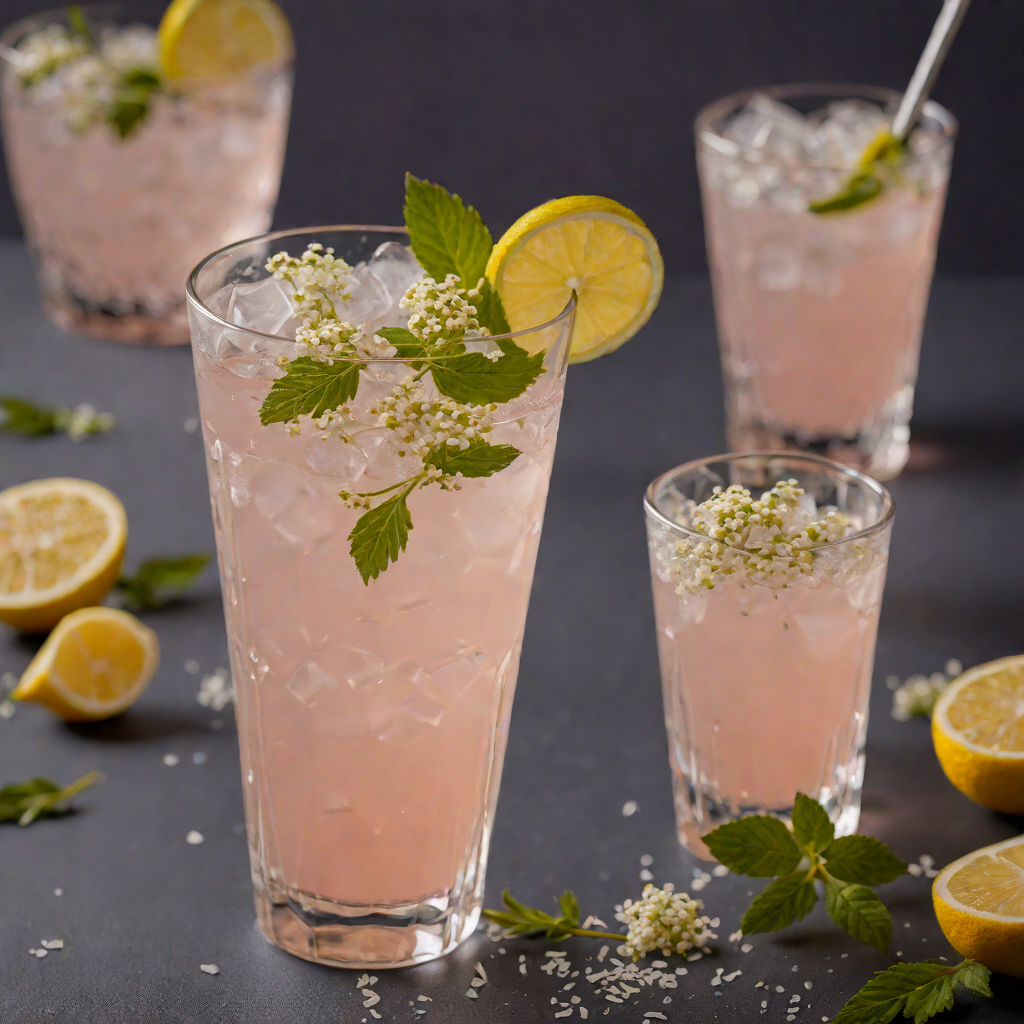 Shaken Rosewater Gin Fizz with Elderflower