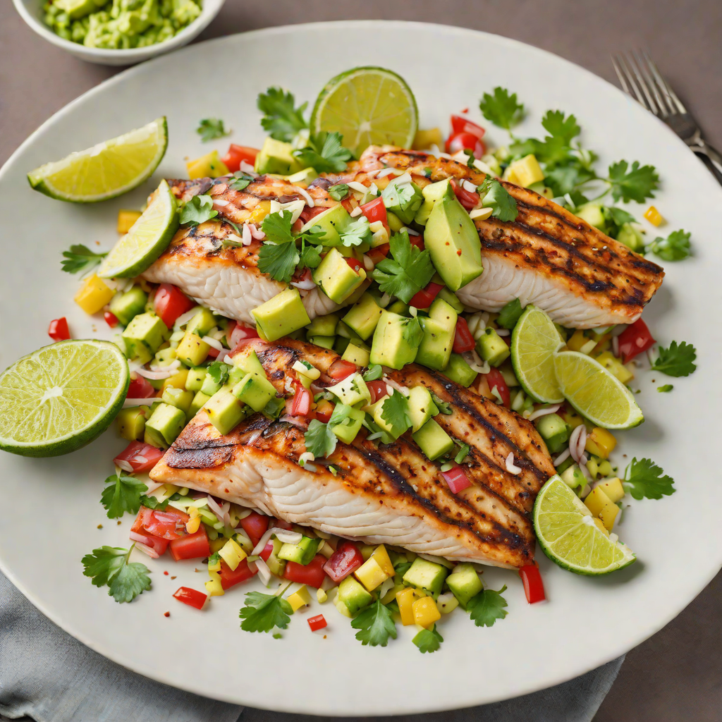 Grilled Citrus-Marinated Snapper with Avocado Salsa