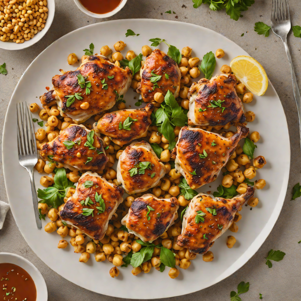 Spiced Sheet Pan Harissa Chicken Thighs with Chickpeas