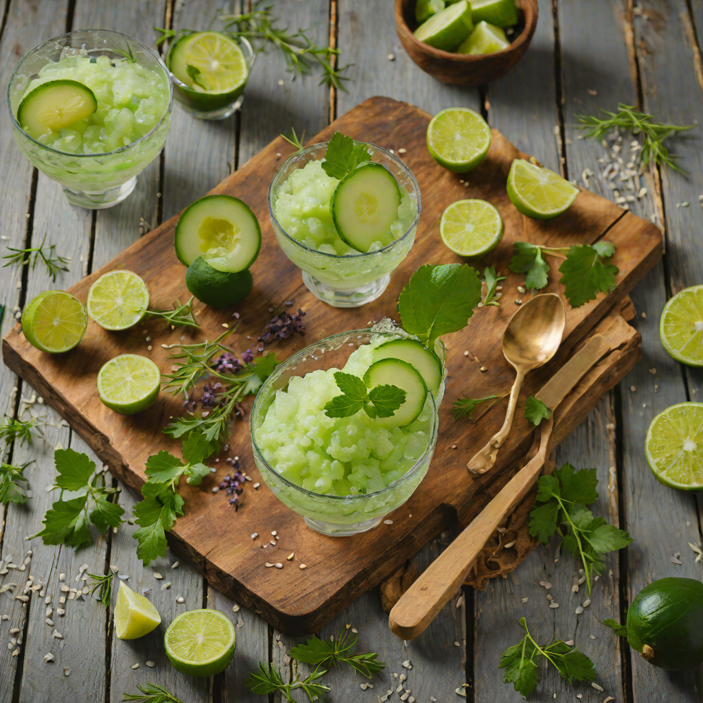 Herbed Gin and Tonic Sorbet with Cucumber