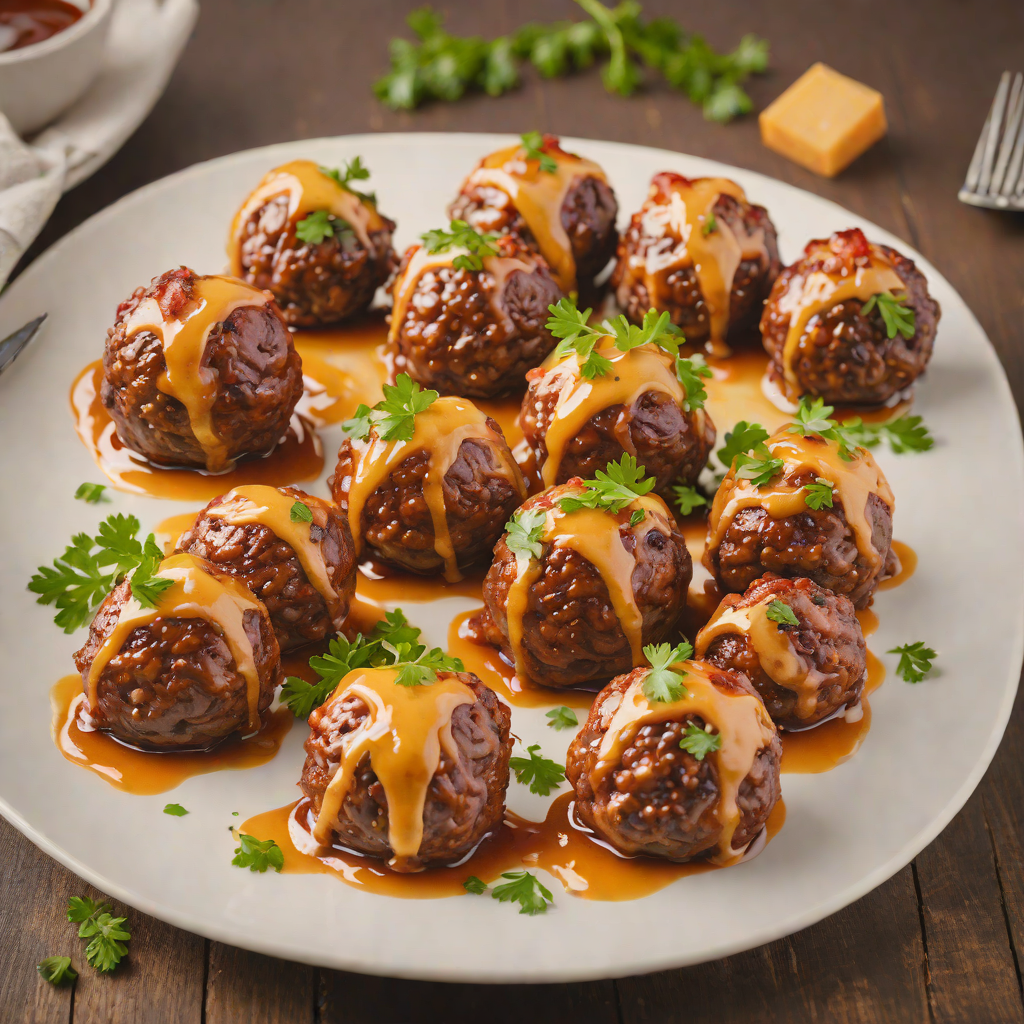 Cheddar-Stuffed Bacon-Wrapped Meatballs