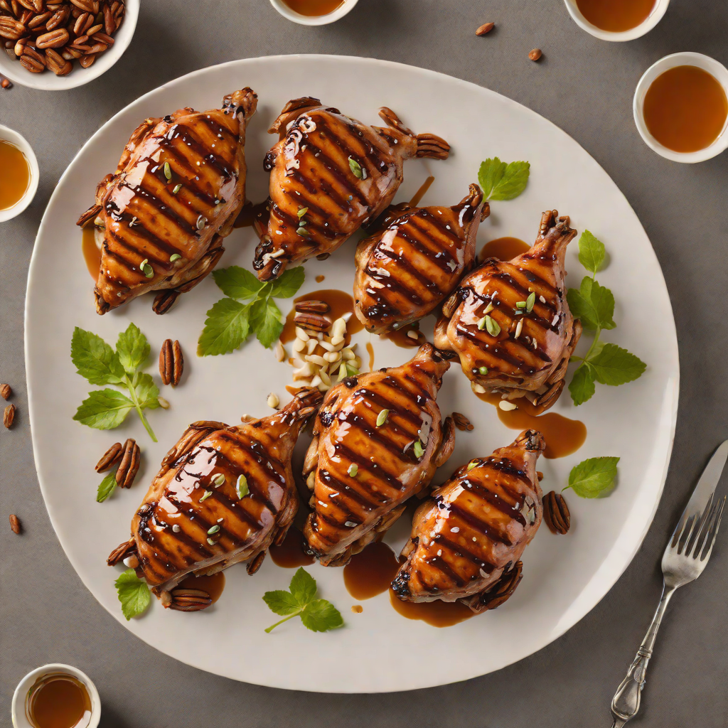 Grilled Pecan-Smoked Chicken with Honey-Chipotle Glaze