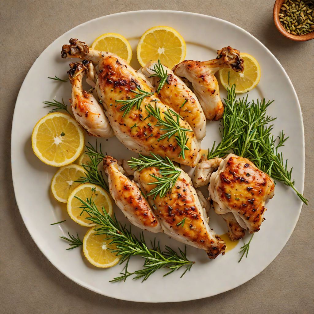 Baked Lemon-Rosemary Chicken with Crispy Skin