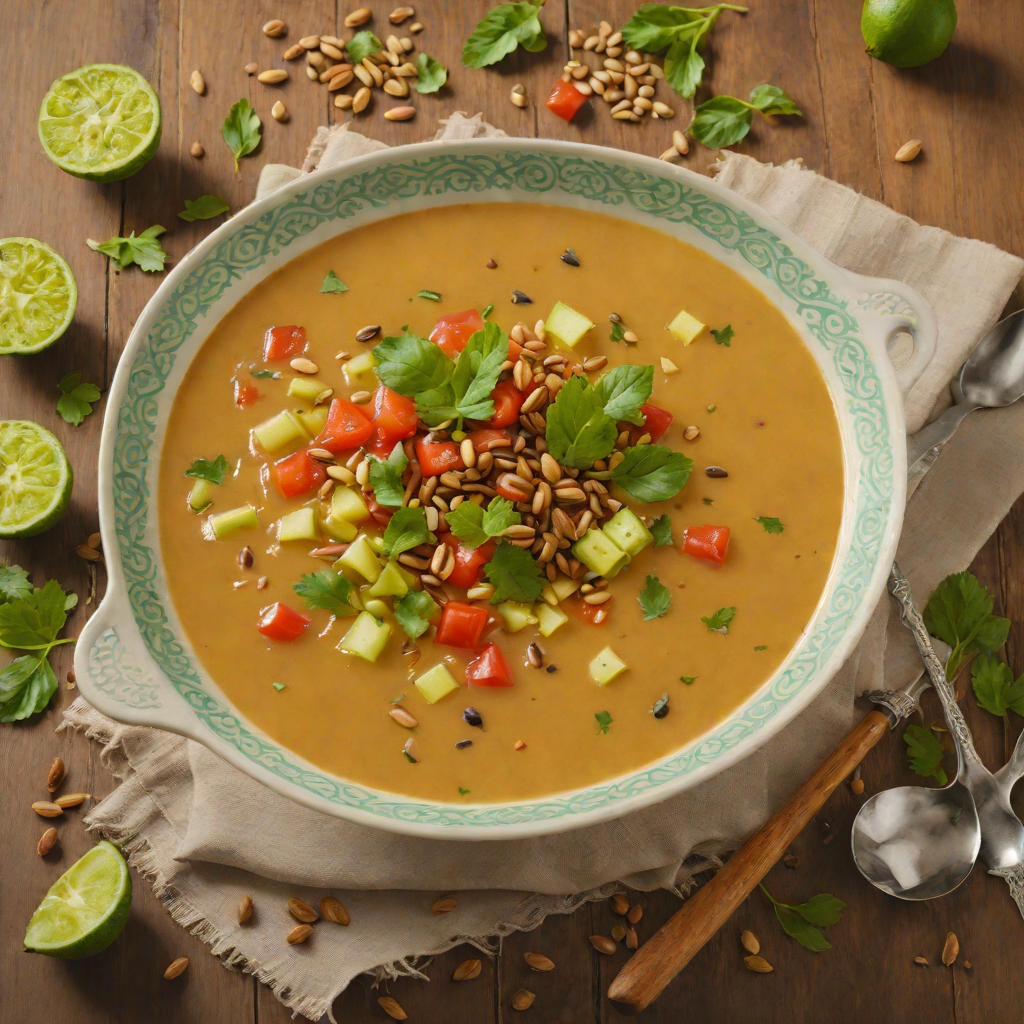 Chayote and Tomato Lime Soup with Toasted Pepitas