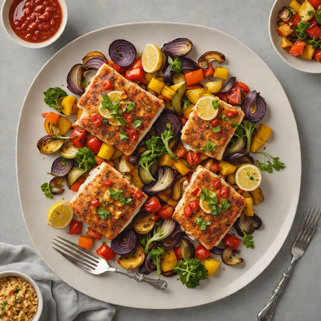 Sheet Pan Cajun-Spiced Snapper with Roasted Vegetables