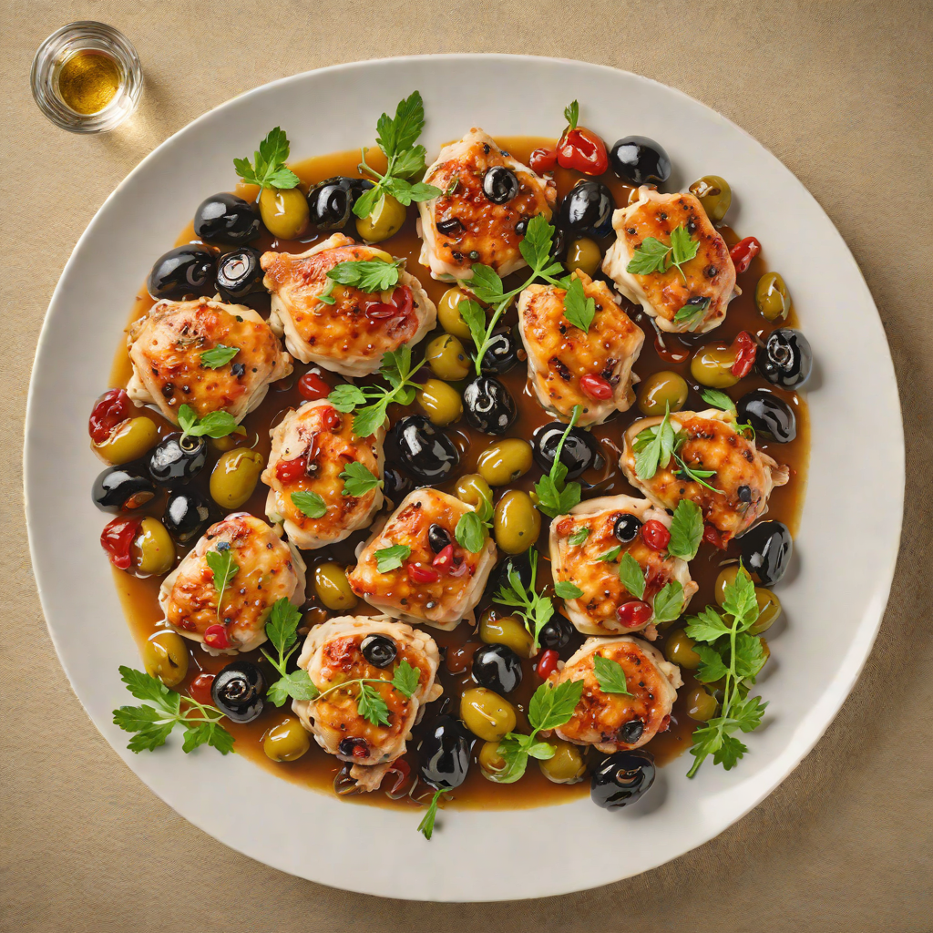 Sautéed Chicken Thighs with Garlic and Mediterranean Olives