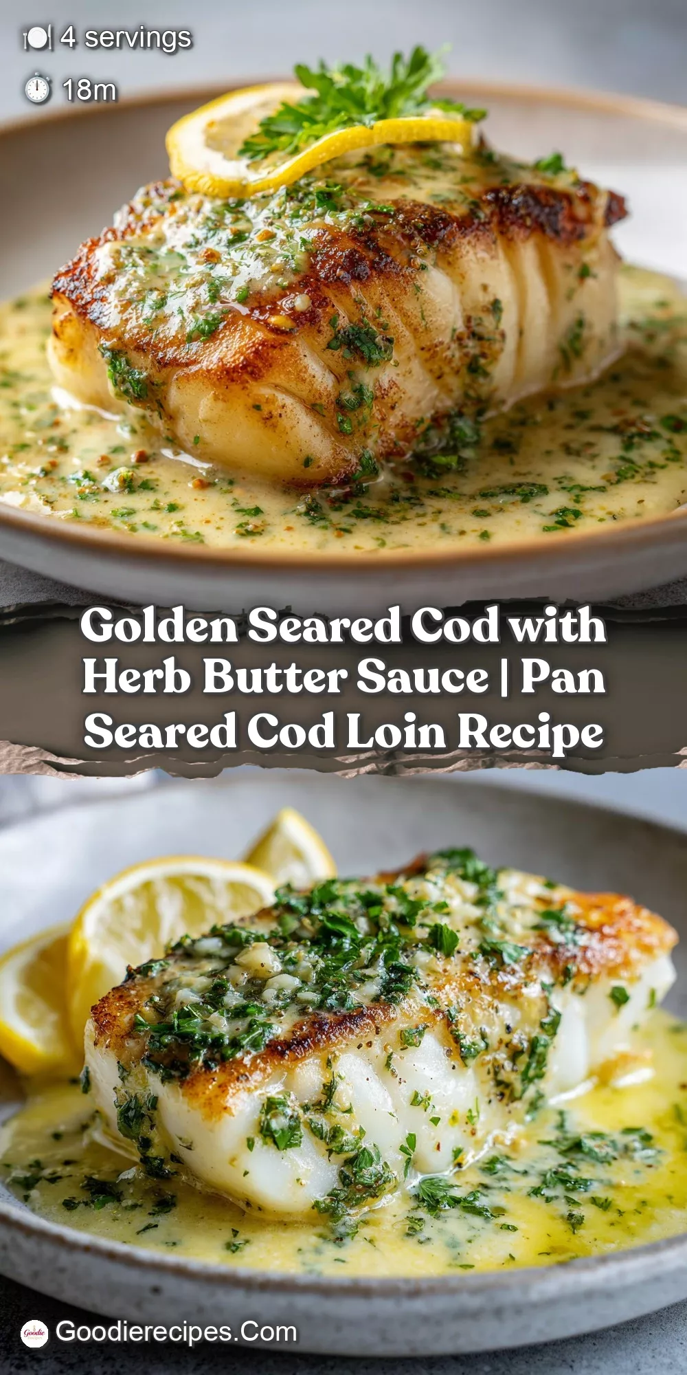 Pan-Seared Cod with Citrus Herb Butter Sauce