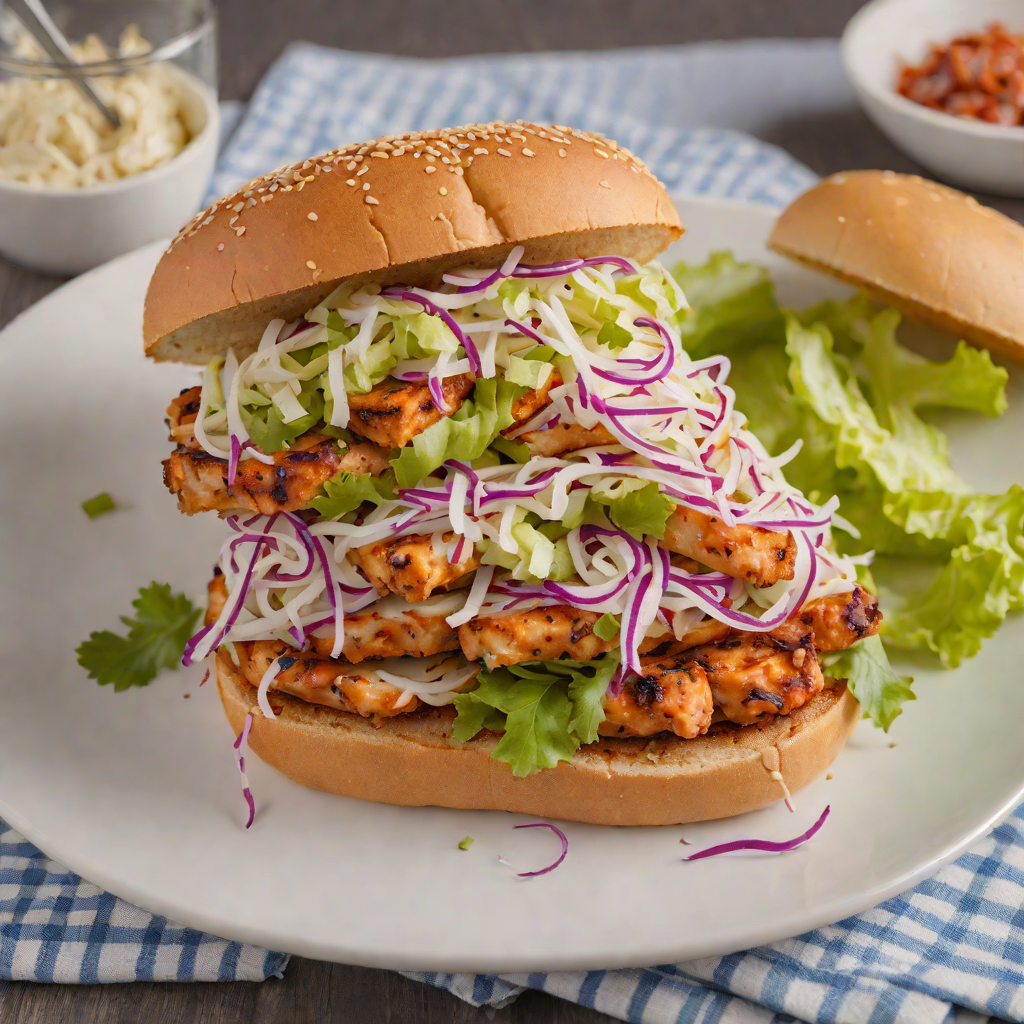 Buffalo-Style Grilled Chicken Sandwich with Tangy Slaw