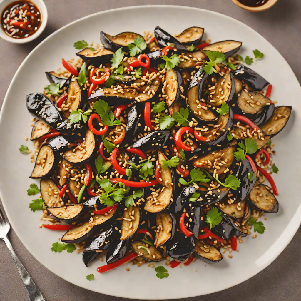 Eggplant Stir-Fry with Garlic and Black Bean Sauce