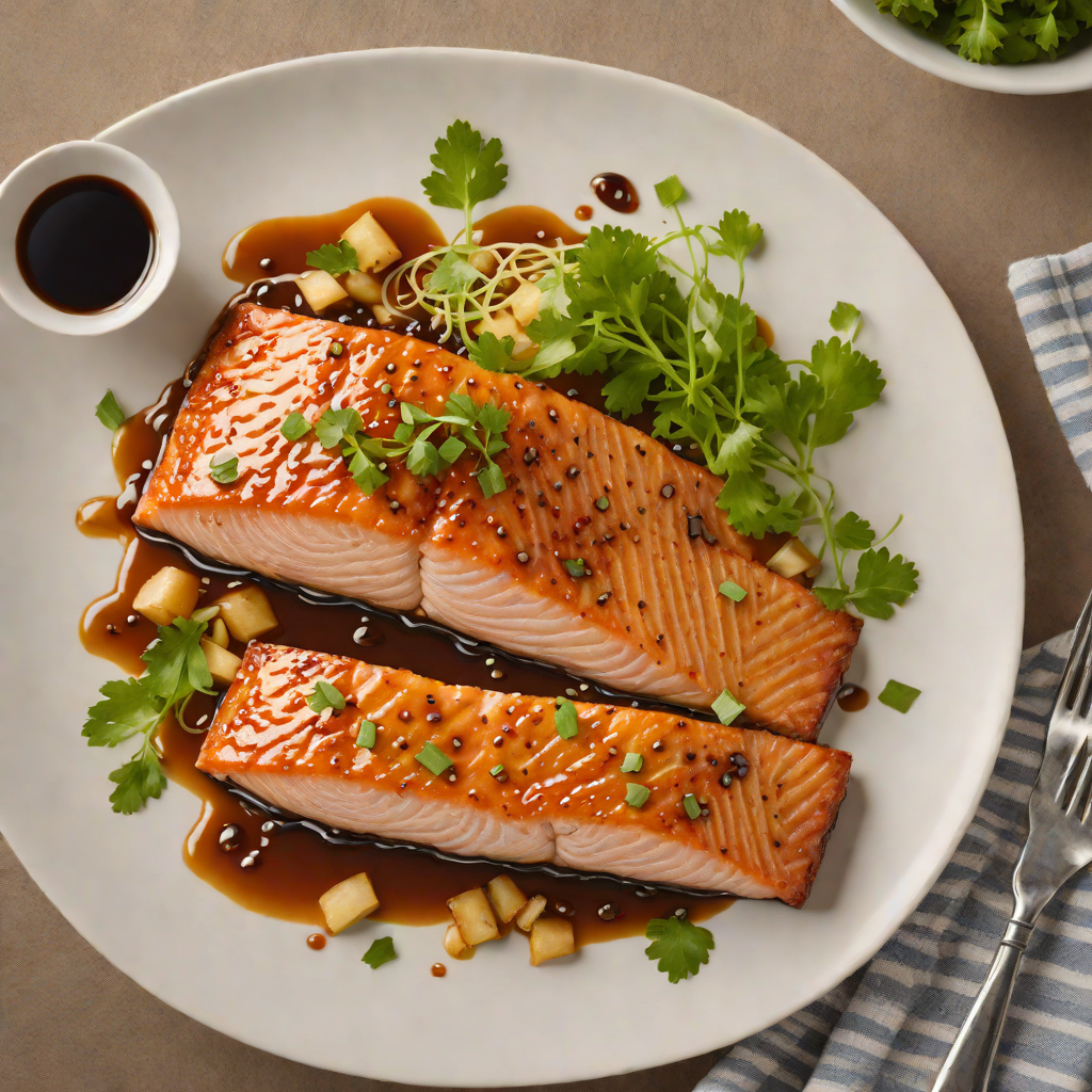 Seared Miso-Glazed Salmon with Ginger Soy Sauce