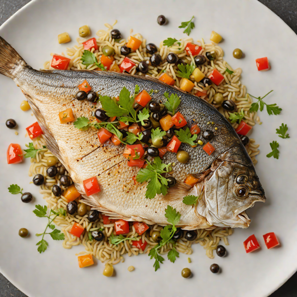 Pan-Seared Sea Bream with Olive and Tomato Caper Relish