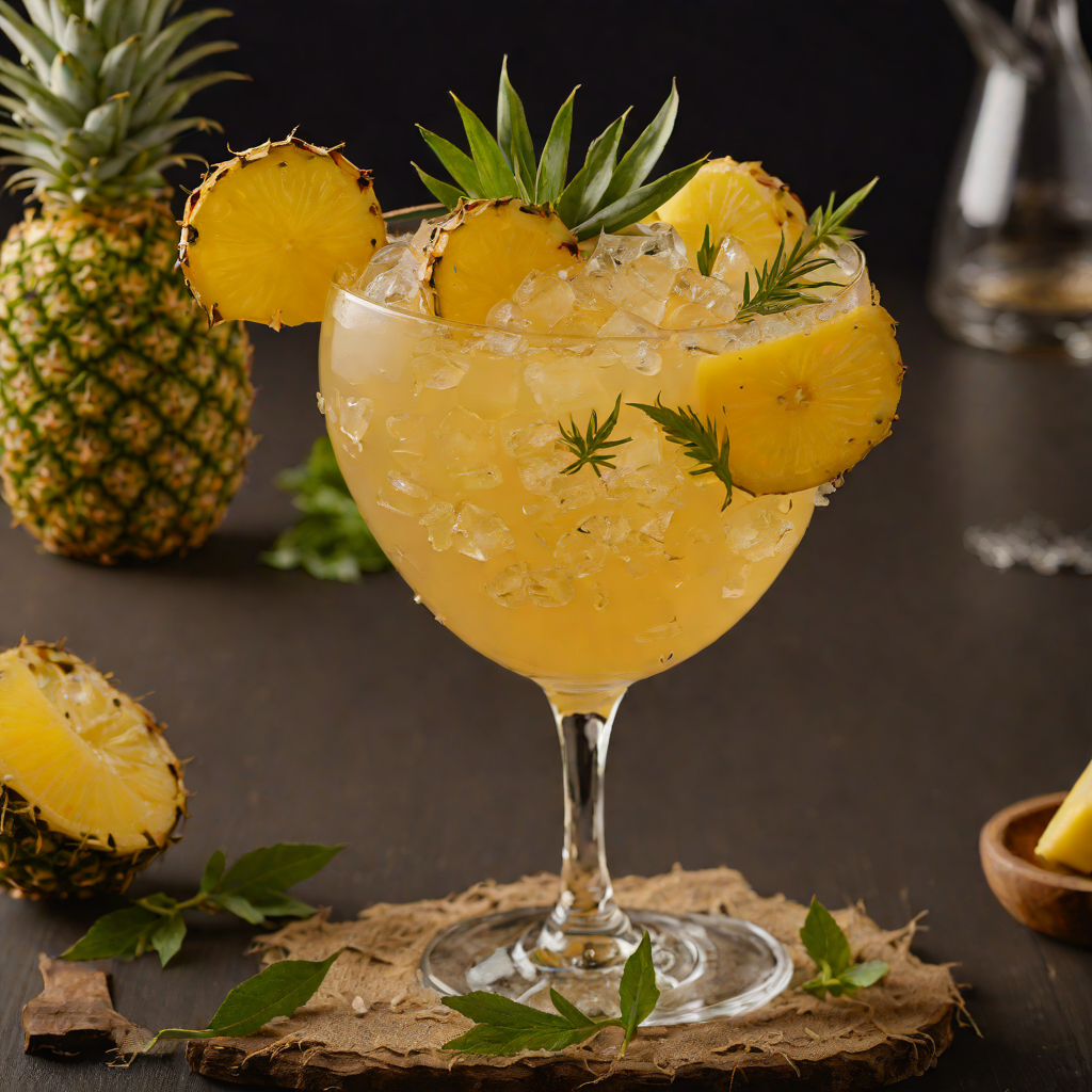 Tropical Pineapple and Spiced Rum Fizz