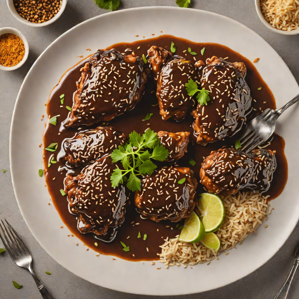 Slow-Cooked Mole Negro Chicken with Toasted Sesame
