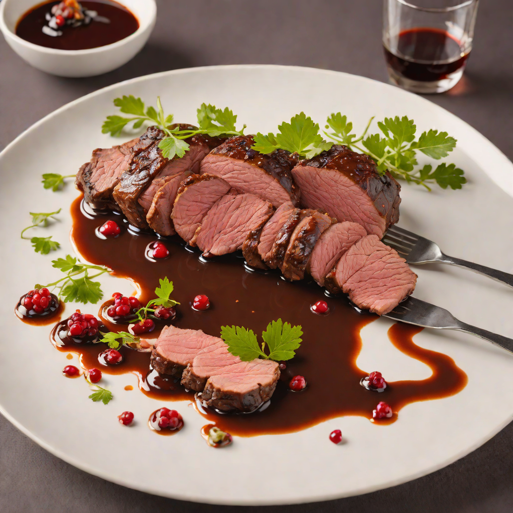 Slow-Roasted Kangaroo Backstrap with Pepperberry Jus