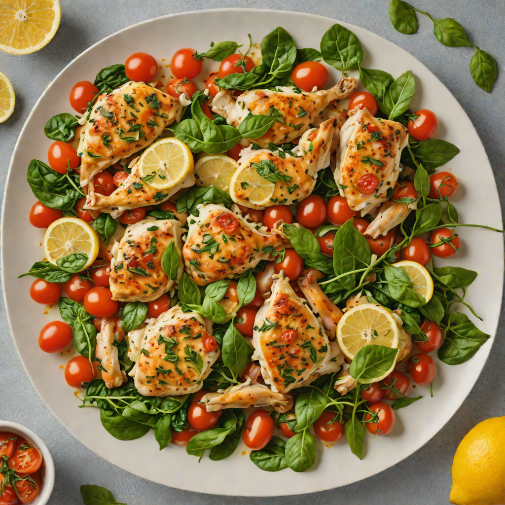 One-Pot Lemon Garlic Chicken with Spinach and Tomatoes