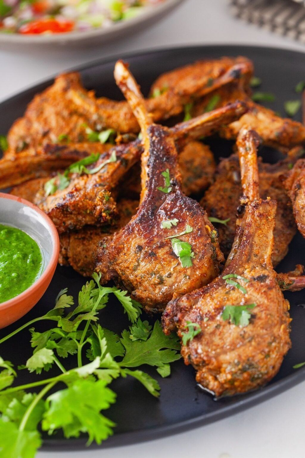 Grilled Tandoori-Spiced Lamb Chops with Yogurt-Mint Sauce