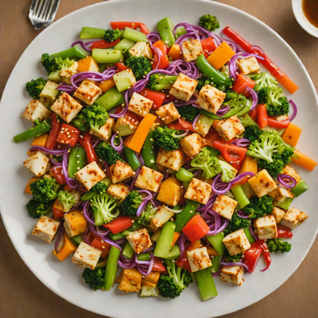 Colorful Vegetable Stir-Fry with Tofu and Ginger