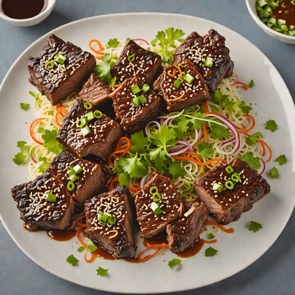 Grilled Korean-Style Beef Short Ribs with Scallion Salad