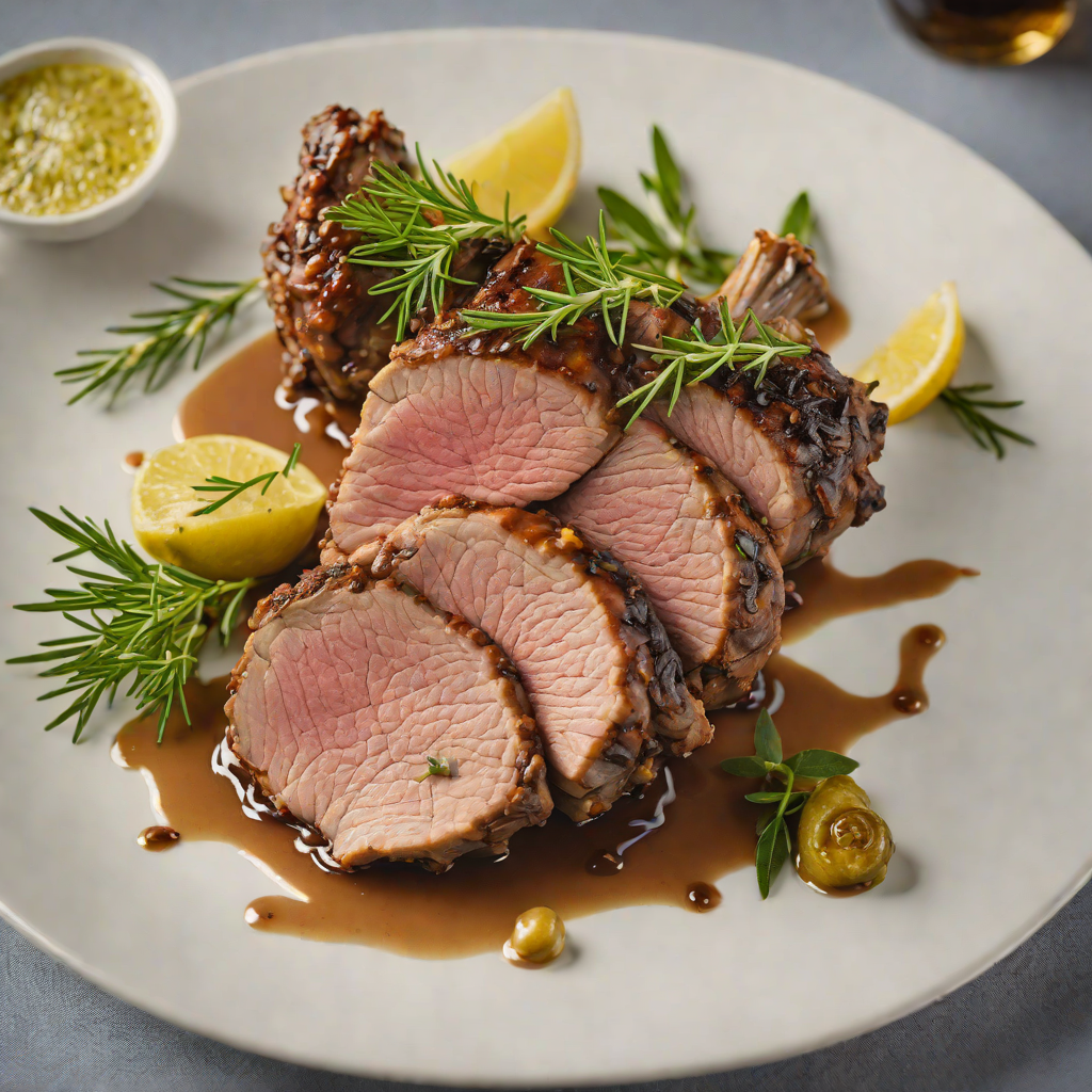Slow-Roasted Lamb Shoulder with Rosemary and Finger Lime Glaze