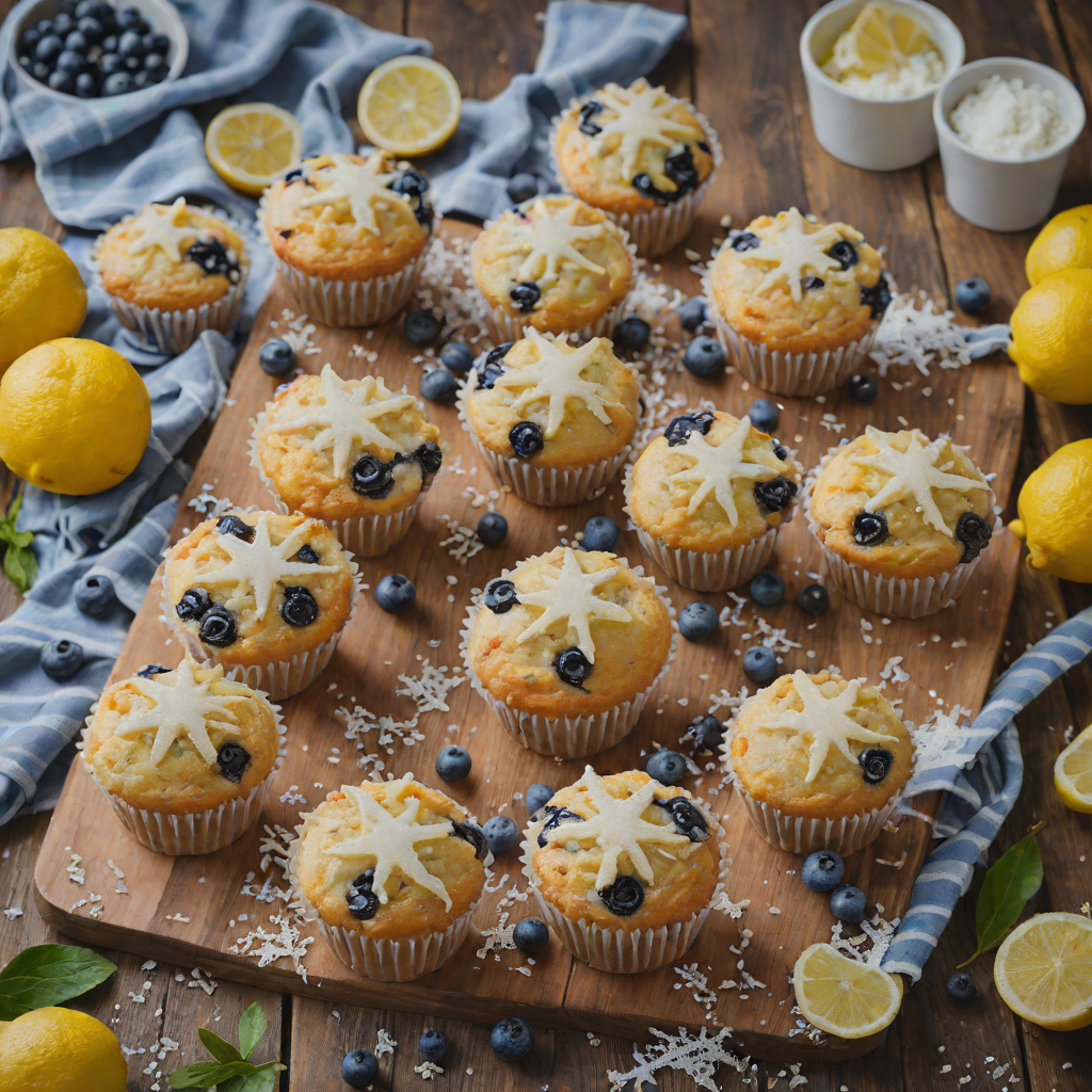 Arendelle Snowflake Blueberry and Lemon Muffins
