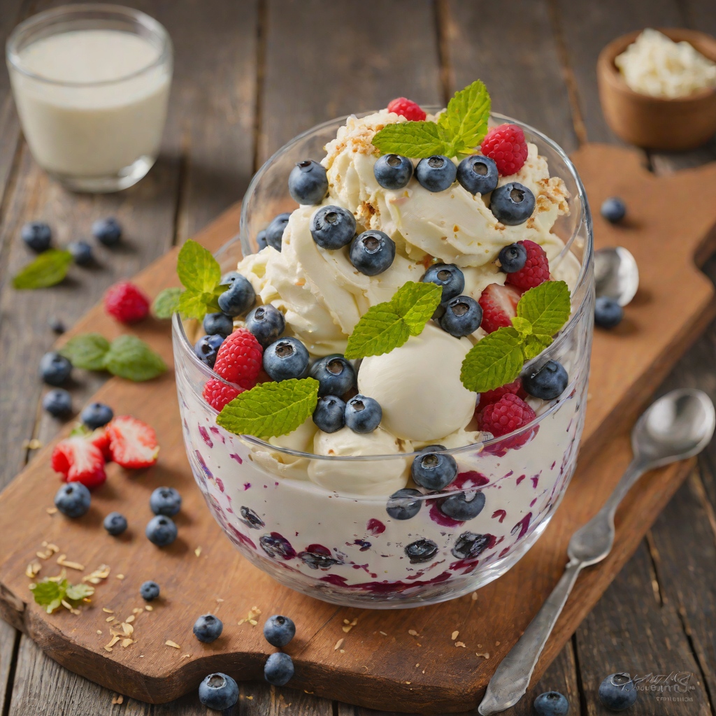 Elsa’s Frozen Yogurt and Blueberry Parfait with Mint