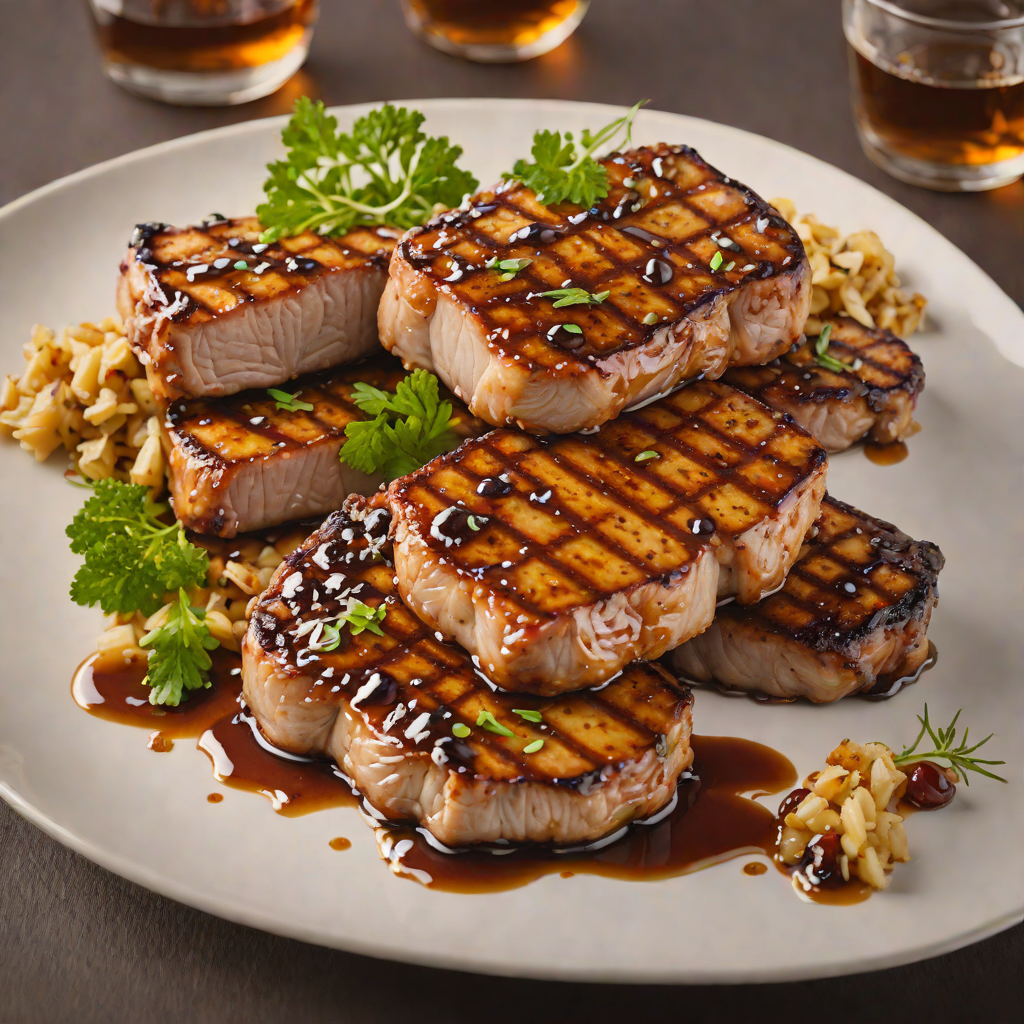 Whiskey-Glazed Grilled Pork Chops with Indiana Maple Syrup