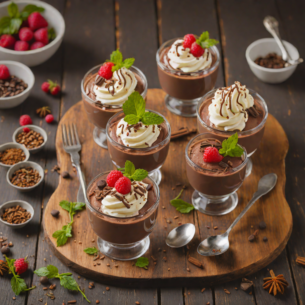 Spiced Rum-Infused Chocolate Mousse with Whipped Cream