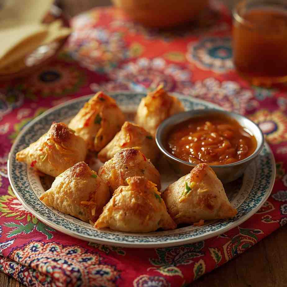 Vegetable Samosas with Tamarind Chutney