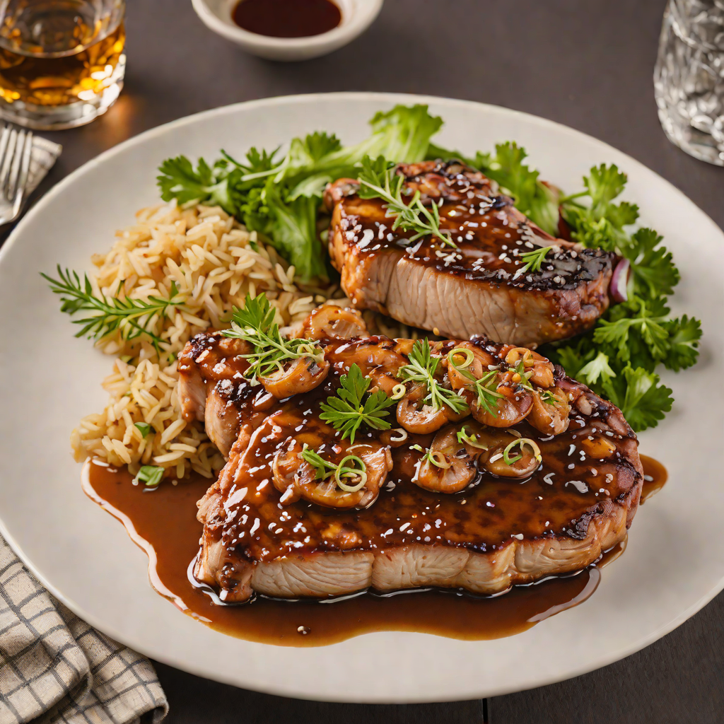 Whiskey-Glazed Pork Chops with Carmelized Onion