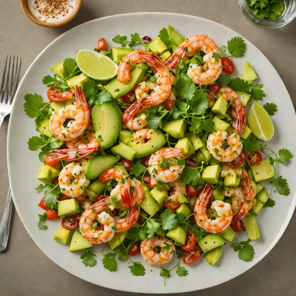 Sautéed Garlic Shrimp with Avocado-Cilantro Salad