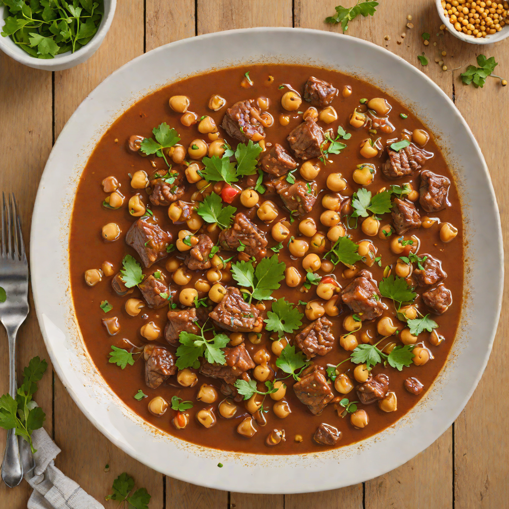 Slow-Cooked Beef and Chickpea Stew with Smoked Paprika