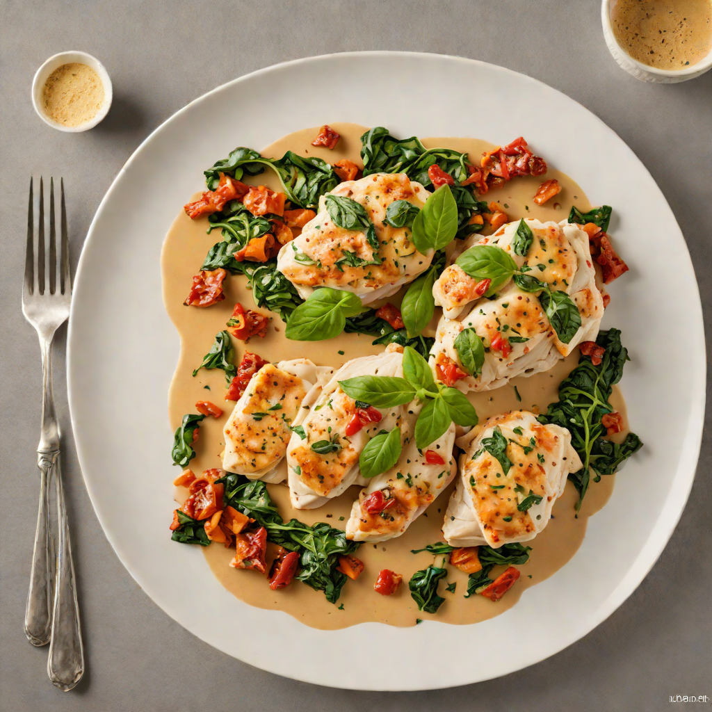 Pan-Seared Chicken with Sun-Dried Tomato and Spinach Cream Sauce