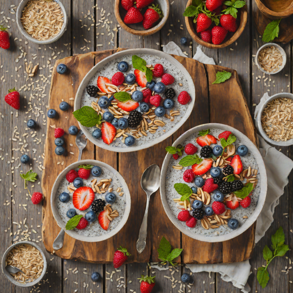 No-Bake Coconut Chia Pudding with Fresh Summer Berries