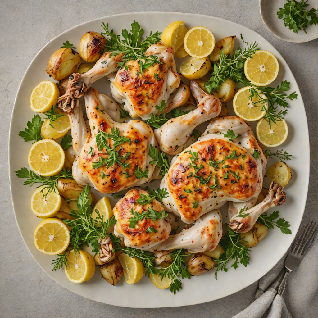 Sheet Pan Half-Roasted Lemon Herb Chicken with Potatoes