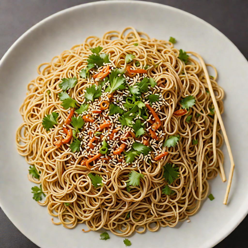 Half-and-Half Sesame Soy Noodles with Scallions