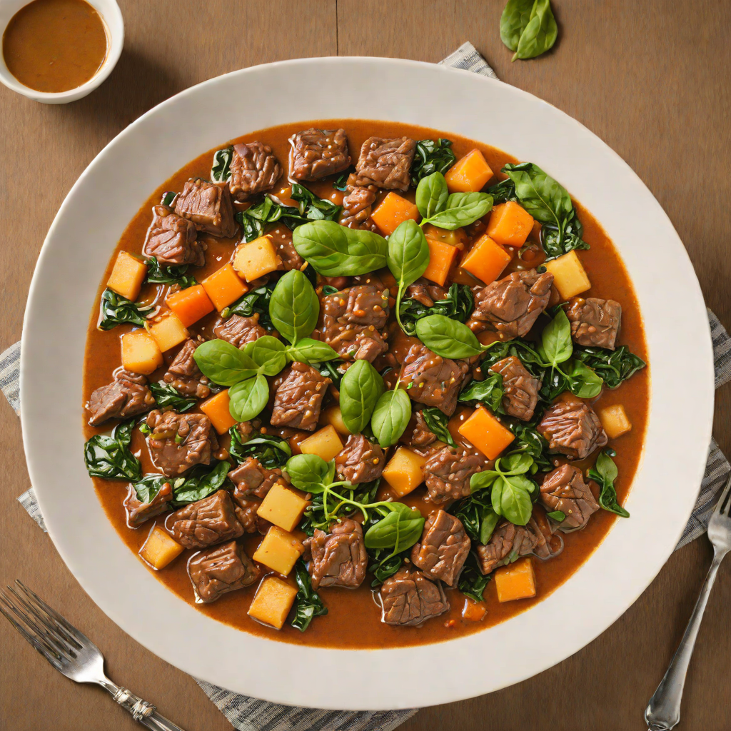 Slow-Simmered Tanzanian Beef Stew with Cassava and Spinach