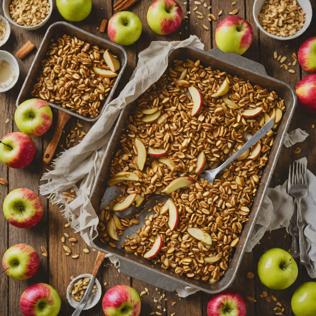 Sheet Pan Warm Apple Crisp with Cinnamon Oats