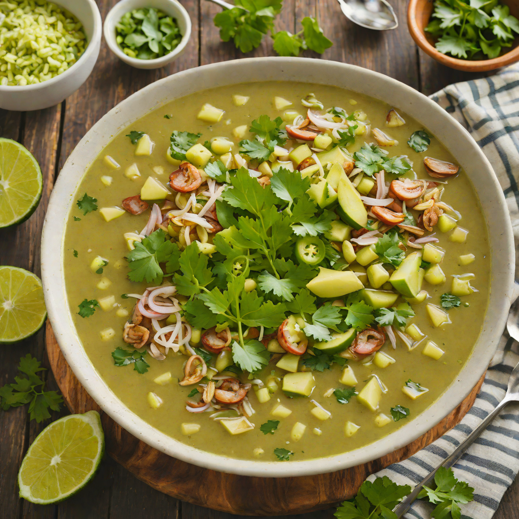 Regional Vegetable Pozole Verde with Hominy and Tomatillo