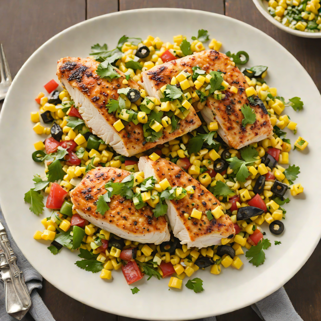 Pan-Seared Chicken with Roasted Poblano and Corn Salsa