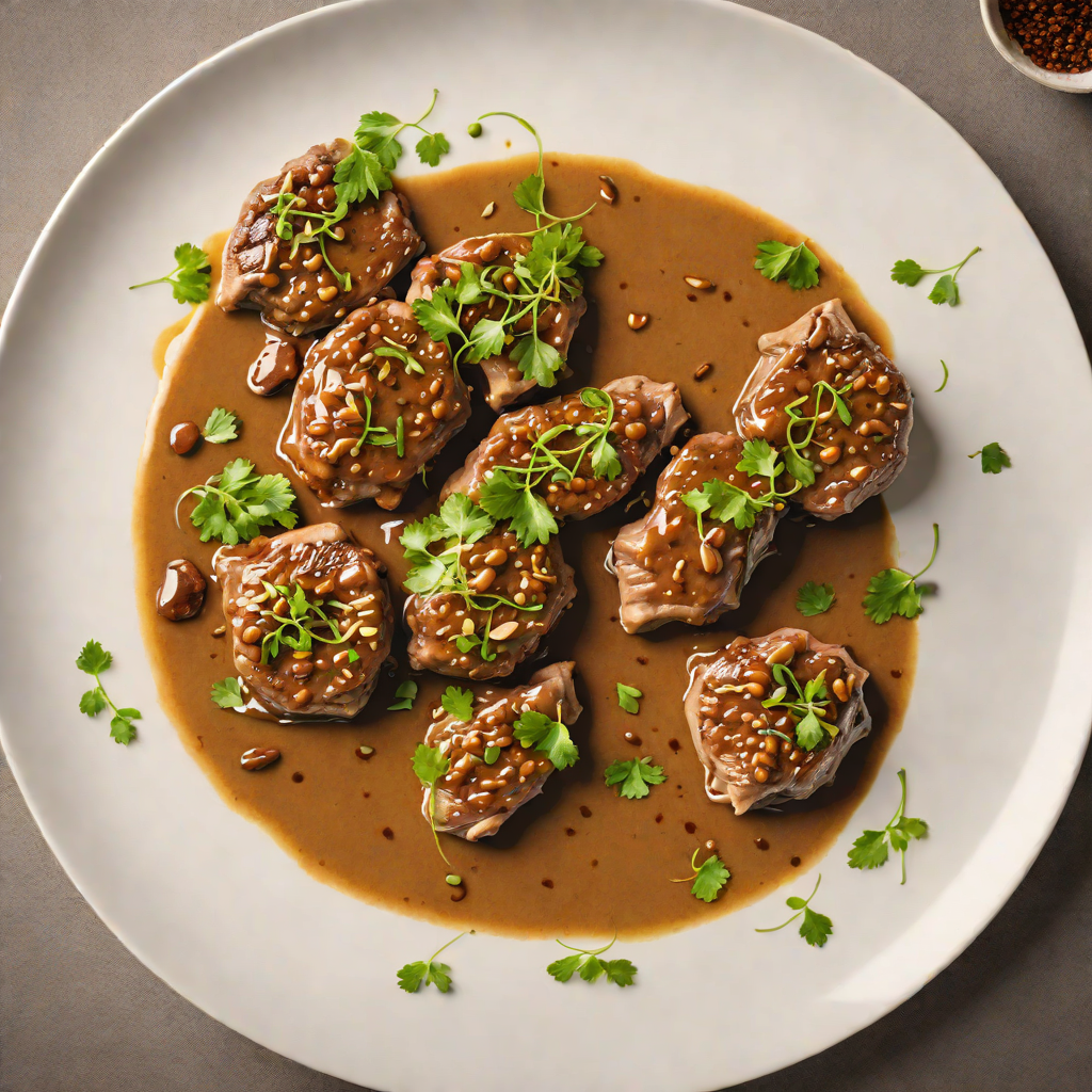 Braised Pork Kidney with Garlic and Mustard Sauce