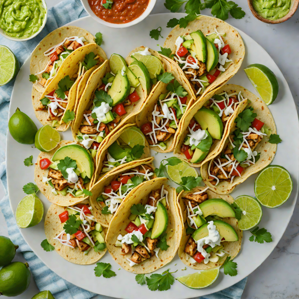 Cilantro-Lime Grilled Chicken Tacos with Avocado Crema