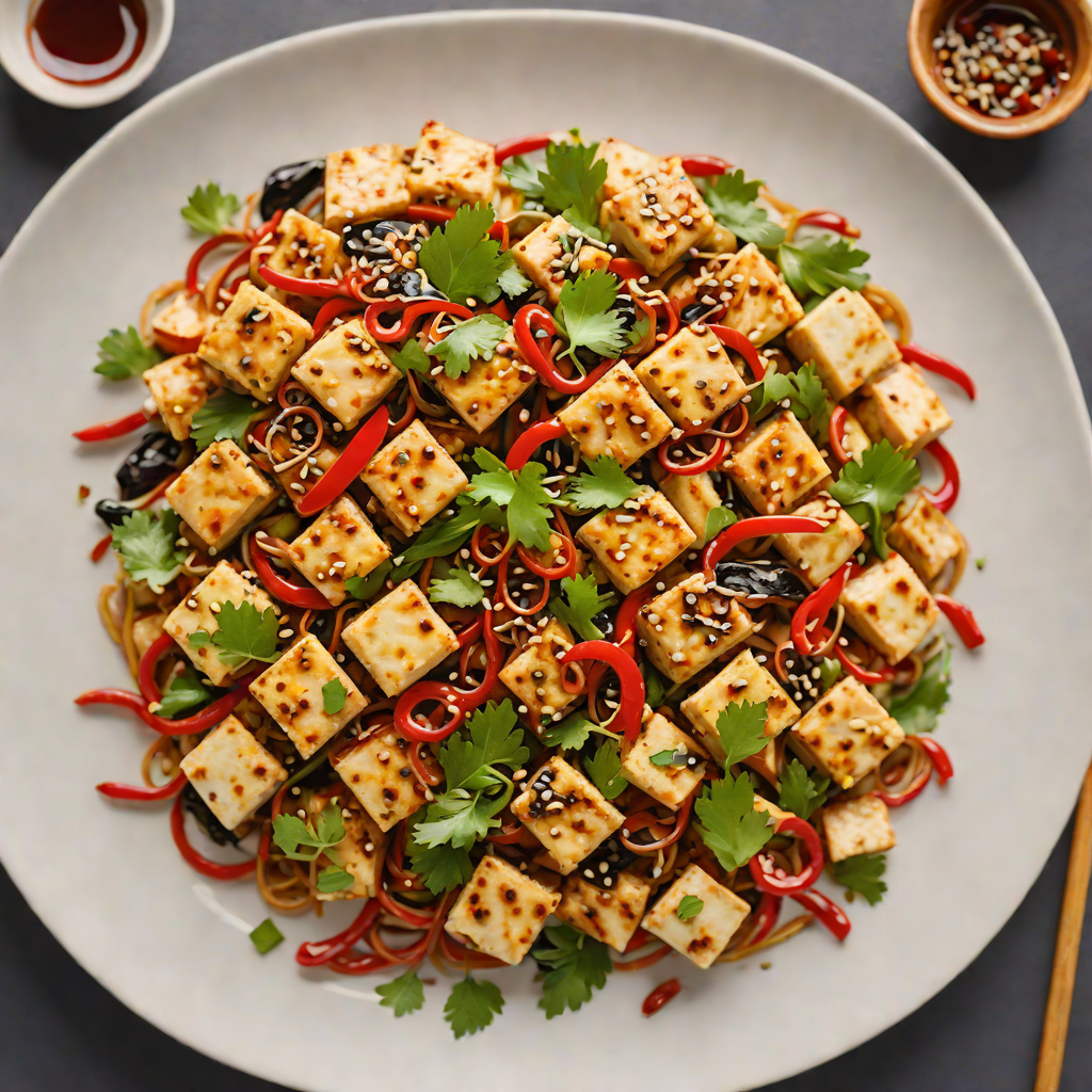 Sichuan-Style Tofu Stir-Fry with Garlic and Chili