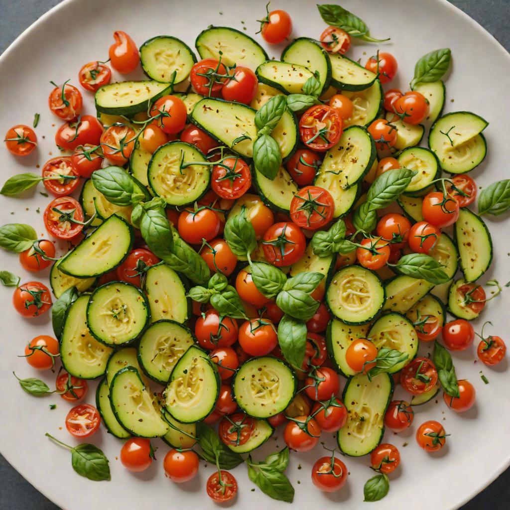 Sautéed Zucchini and Cherry Tomatoes with Garlic and Basil