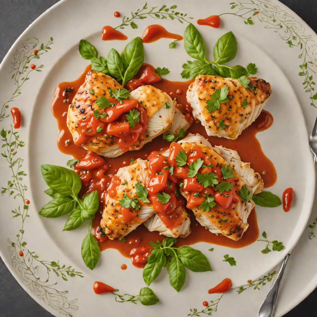 Pan-Seared Mediterranean Chicken with Roasted Red Pepper Sauce